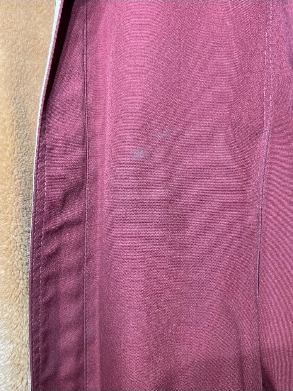 London Fog Men's Rust-Red Bomber Jacket with Tan Lining and hood